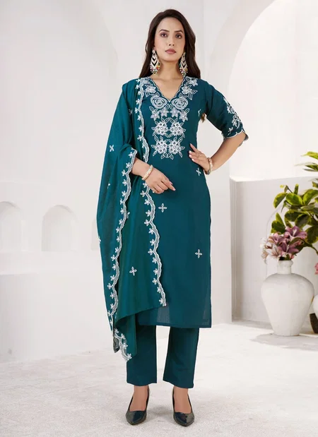 Namo Hit Vol 1 By Nsf Roman Silk With  Embrodeiry Work Top With Bottom Dupatta